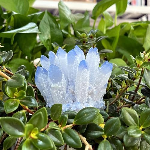 Natural Blue Crystal Cluster, 300-400g, Decorative Mineral Specimen for Home and Office, Healing Crystal Decor, Feng Shui Stone, Unique Desk Ornament & Spiritual Gift