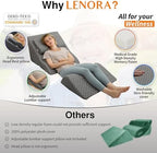Adjustable Orthopedic Bed Wedge Pillow Set, Post Surgery Recovery, Memory Foam Wedge Pillow for Back, Knee and Leg Pain Relief, Sleeping, Sitting up in bed, Reading, Acid Reflux, Snoring, Melange Gray