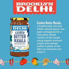 Brooklyn Delhi - Vegan Butter Chicken - Indian Simmer Sauce with Cashew Cream Tomatoes, Sweet Paprika - Mild Enough for a Kid, Flavorful for a Foodie - Vegan, Nothing Artificial - 12oz