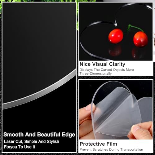 12-Pack Clear Acrylic Sheet Set with 4 Shapes (Circle, Square, Heart, Hexagon) - 4mm Thick Cast Blanks for LED Light Base, Laser Engraving, DIY Crafts, Painting & Home Decor