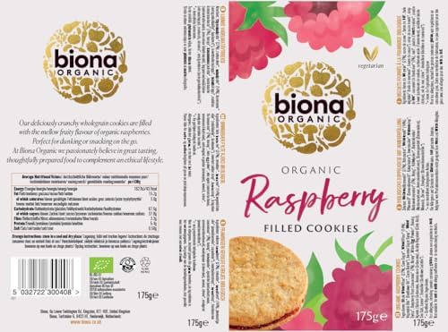 BIONA Organic Raspberry Filled Cookies, 175 GR