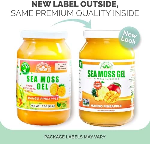 EverSmith Organics - Wildcrafted Irish Sea Moss Gel | Made in USA | Rich in Vitamins & Minerals | Sea Moss Gel Raw | Nutritional Supplement | Mango Pineapple (1 Jar)