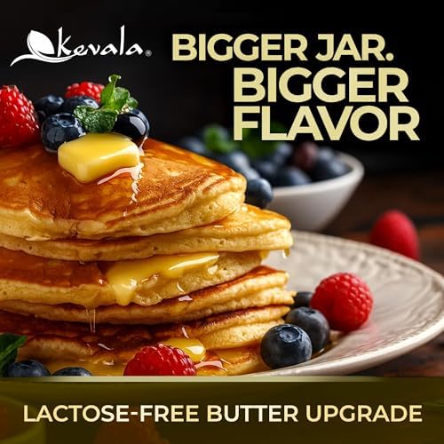 Kevala Clarified Butter Ghee – Grass‑Fed, Lactose & Casein Free, High Smoke Point Cooking & Baking Butter Alternative – Keto & Gluten Free Spread & Oil Substitute | 2 lb