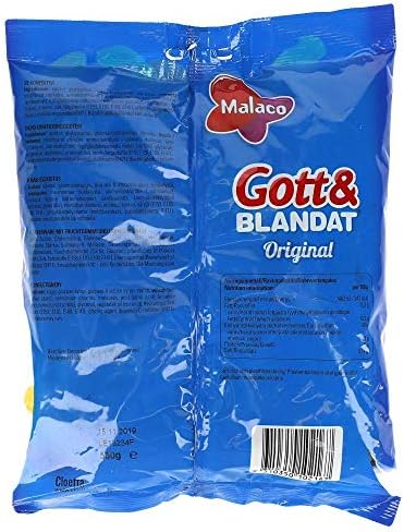 Malaco Gott & Blandat Original 550g - Mix of fruit gum and liquorice, partially acid