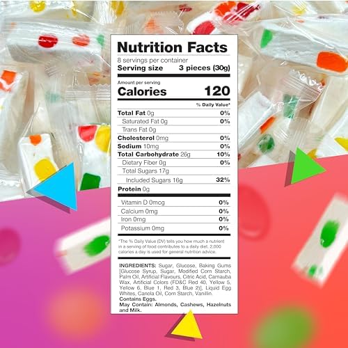 Jujube Nougat Candy | 9 Ounce Bag - 25 Count | Easter Candy | Fruity Jelly Bits | Easter Eggs Fillers | Individually Wrapped Party Favors | Chewy Nougat Treat