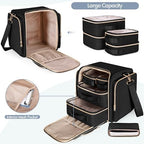 Medicine Storage Bag with 5 Removable Pouches, Pill Bottle Organizer Bag with Shoulder Strap, Large Medication Travel Bag for Medical Supplies, Black(Only Empty Bag)