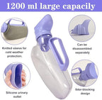 Female Urinal for Women 1200ml – Portable Pee Bottle with Soft Rubber Funnel & Spill-Proof Lid, Bed Pan for Elderly, Patients, Travel, Camping, Bedside Use (Purple)