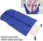 Wheelchair Blanket with Zipper and Villus, Winter Thickened Wheelchair Thermal Blanket Universal Wheelchair Warm Covers Leg and and Lower Body for Bed Sofa Office (Blue)