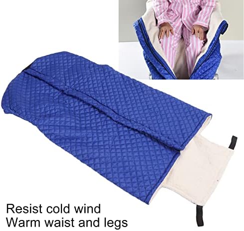 Wheelchair Blanket with Zipper and Villus, Winter Thickened Wheelchair Thermal Blanket Universal Wheelchair Warm Covers Leg and and Lower Body for Bed Sofa Office (Blue)