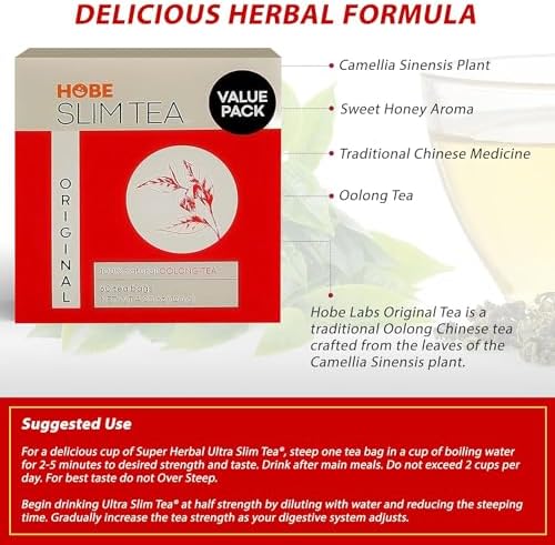 Hobe Laboratories Slim Tea - Original, 60-Count Tea Bags