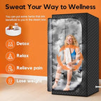 MIXC Portable Steam Sauna Box, Portable Sauna for Home, Person Sauna Tent Sauna Box at Home Spa with 2.6L & 1500W, Remote Control, Folding Chair (Single-Person Version-Black)