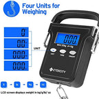 Etekcity Fishing Scale with Backlit LCD Display, 110lb/50kg Digital Electronic Hanging Hook Scale with Batteries and Carry Pouch Included, Black, Non-Slip Handle