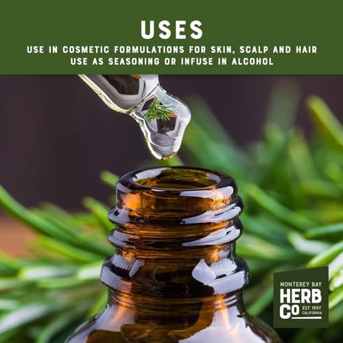 Organic Whole Rosemary Leaves, by Herb Co, Dried Rosmarinus officinalis from Morocco, Cooking, Skincare & Aromatherapy, 1 lb