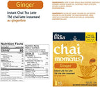 Tea India Chai Moments Ginger Chai Tea Instant Latte Mix Flavorful Blend Of Premium Black Tea, Ginger & Natural Ingredients Traditional Indian Caffeinated Tea Individually Wrapped 10 Sachets Pack of 6