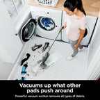 Shark VACMOP Cordless Hard Floor Cleaner, Vacuum and Spray Mop, Powerful Suction, Lightweight, LED Headlights, Includes 4 Disposable Pads, 12oz Multi-Surface Cleaning Solution, Gray, VM252