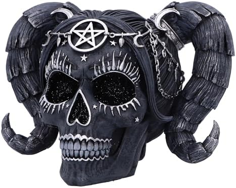 Nemesis Now Drop Dead Gorgeous Solve and Coagula Figurine, Baphomet Doll Skull Ornament, Female Black Skull Figurine, Cast in The Finest Resin, Expertly Hand-Painted, 20.5cm
