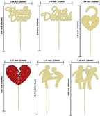 Gyufise 24Pcs Divorce Cupcake Toppers Glitter Finally Done Just Divorced Cupcake Picks for Break Up Theme Bye Freedom Bachelor Divorce Party Cake Decorations Supplies Gold