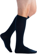 EvoNation Men’s Knee High 30-40 mmHg Graduated Compression Socks – Extra Firm Pressure Compression Garment Navy Large