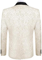 COOFANDY Mens Floral Tuxedo One Button Luxury Shiny Blazer Dinner Party Prom Wedding Suit Jacket