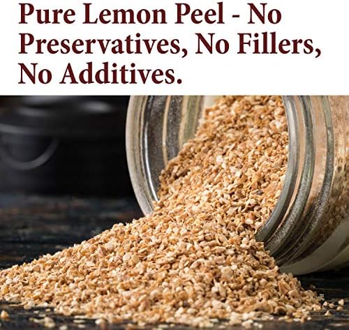 The Spice Way Lemon Peel - Granules (4 oz) zest and rind without any preservatives. Fresh lemon zest or dried lemon peel for cooking, baking and tea