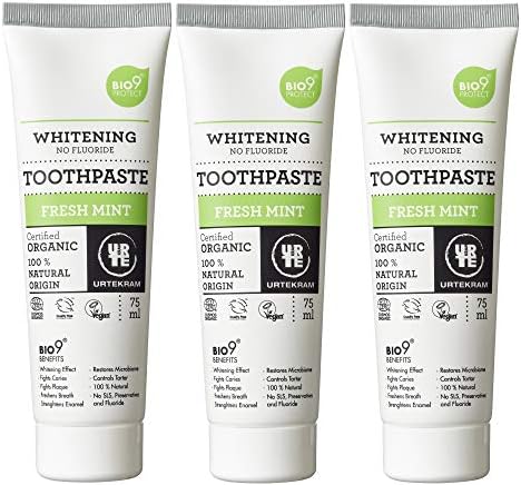 Urtekram Bio9 Fresh Mint Fluoride Free Toothpaste 75ml (Pack of 3)