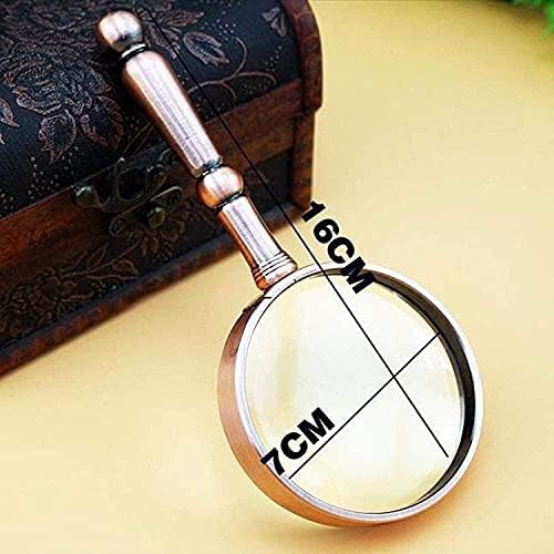 Magnifying Glass,20 Times high-Definition Optical Glass Lens Elderly Reading Ancient Holding Retro Hand-held Magnifier