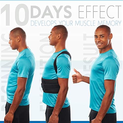 Selbite Posture Corrector for Men and Women - Back Brace for Upper and Lower Body Support - Adjustable Straightener with Pain Relief and Muscle Memory (Medium)
