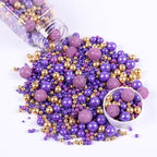 Purple Sprinkles for Cake Decorating 4.23ounce - Sparkle Pearl Sprinkles for Cupcake Toppers, Ice Cream, Candy, Cookie Decorations - Bright Gold Sprinkles for Princess Bridal Shower Wedding Party