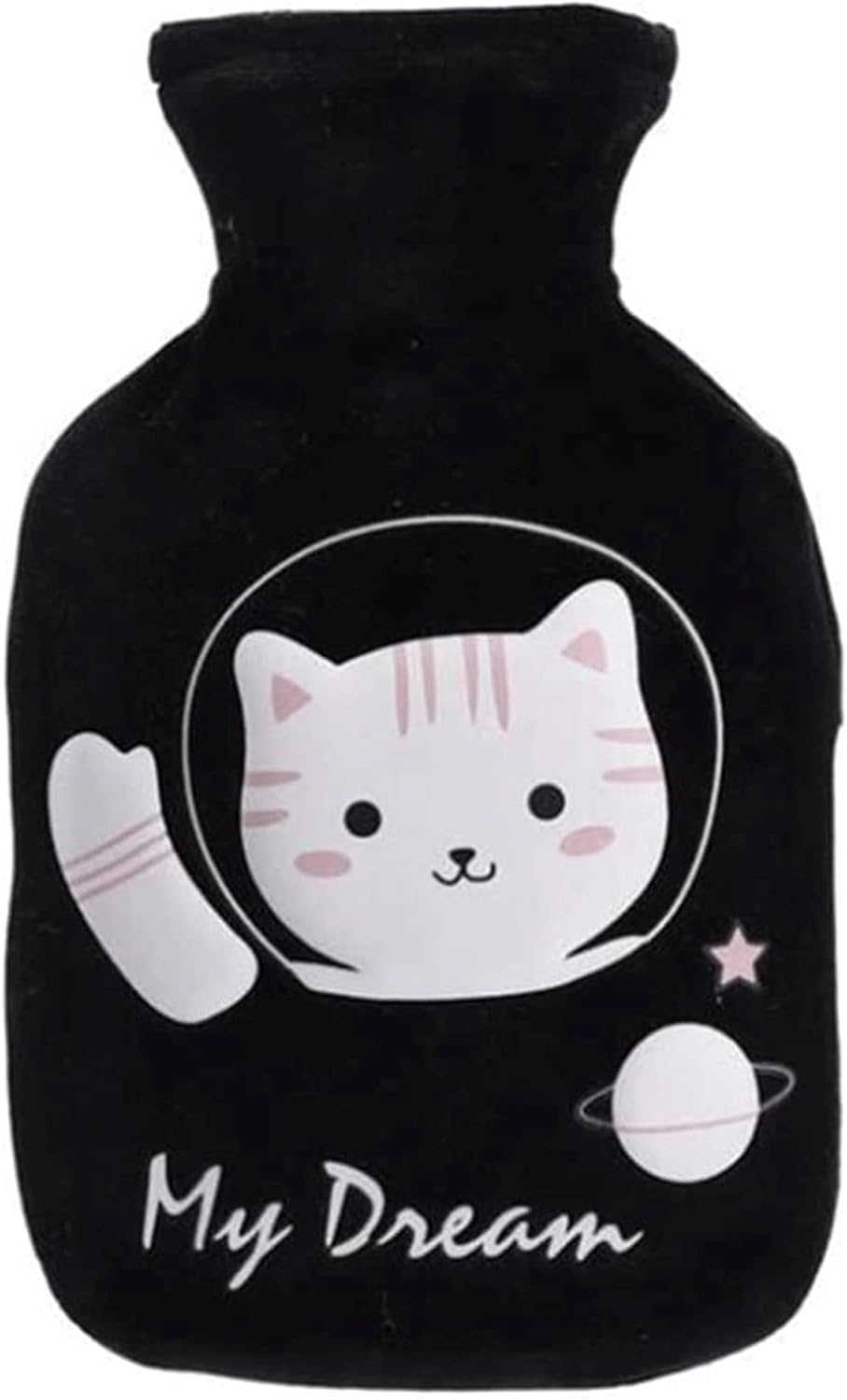 Hot Pack 350ML Small Hot Water Bottle, Cute Cat Hot Water Bag with Washable Plush Cover, Winter Portable Reusable Hot Pack Portable
