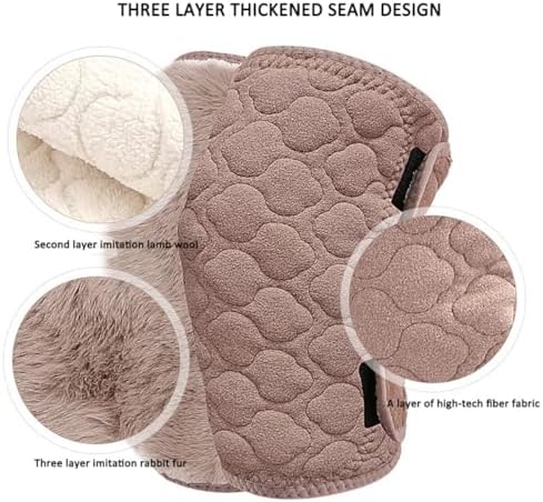 Knee Warmers for Women Men, Thermal Plush Padded Knee Braces Leg Warmers, Warm Knee Support Pads, Adjustable Winter Thicken Knee Wrap Sleeves, for Joint Pain Arthritis, Skiing Cycling Yoga (Dark Gray)