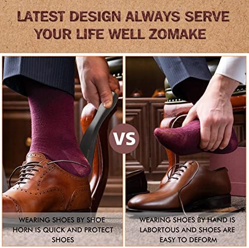 ZOMAKE Long Shoe Horn for Seniors Men,Metal Shoehorn Long handle for Boots, Shoe Spoon Helper