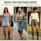 Jeossy Women's 950 Knee High Riding Tall Boots, Comfortable with Metal Buckle and Zipper Boots with Wide Calf and Wide Widths