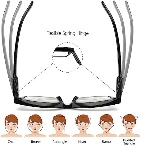 3 Pack Oversize Square Design Reading Glasses for Women, Blue Light Blocking Computer Reader+2.50