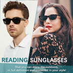 4 Pack Classic Reading Sunglasses for Women Men Spring Hinge, Outdoor Sun Readers Glasses with UV400 Protection