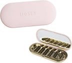 Dosey 7 Day Pill Compact Travel Pill Organizer - Pill Case with 7 Pill Compartments for Medicine Storage & Protection – Stylish & Elegant Medication Organizer with Mirror, Blush