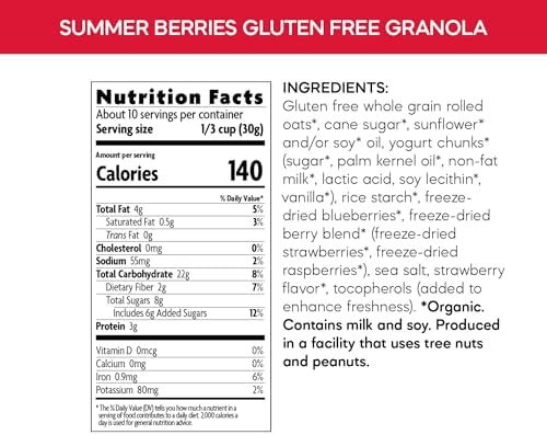 Nature's Path Organic Summer Berries Granola, 11 oz (Pack of 1), Gluten Free, Non-GMO