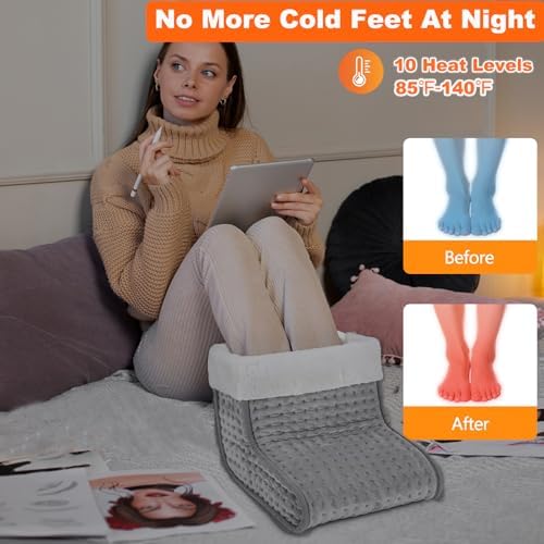 CYFIE Foot Warmer Under Desk - Electric Heating Pad for Women Men, Feet Warmers with 10 Heat & 3 Timer Settings, Auto Shut-Off, Washable Winter Christmas Gifts for Home Office