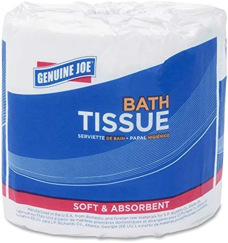 Genuine Joe Standard Bath Tissue, 4" x 4", 2-Ply, 550 Sheets/Roll, 80 Count
