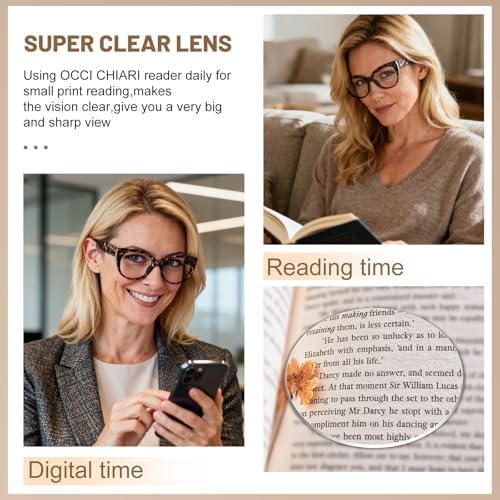 OCCI CHIARI Stylish 2.75 Reading Glasses for Women Retro Cateye Readers Clear Lighter Eyeglasses (1.0 1.25 1.5 1.75 2.0 2.25 2.5 2.75 3.0 3.5 4.0 5.0 6.0)