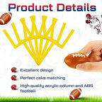 Taiyin 9 Pcs Football Cake Decorations 6 Cake Goal Post Topper Field 3 Mini Sport Balls for Football Themed Birthday Party Event