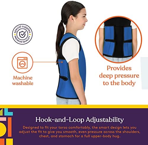 Special Supplies Sensory Compression Vest Deep Pressure Comfort (Blue, Meduim)