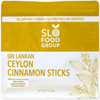 Slofoodgroup Ceylon Cinnamon Sticks - Pure Ceylon Cinnamon Quills 5 Inch Cut Cinnamon Spice from Sri Lanka, True Cinnamon - Cinnamomum Verum, 12 OZ.