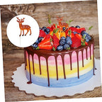 10pcs Sika Deer Cake Toppers Reindeer Decorative Picks for Christmas Party 3D Deer Shape Cake Insert Cards