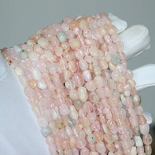 MJDCB Natural Irregular Shape Stone Beads 6-8mm Morganite Gemstone Energy Crystal for Jewelry Making Bracelet Necklace