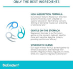 BioEmblem Magnesium Glycinate with Zinc - 300mg Chelated Magnesium Supplement - High Absorption Vegan Non-GMO 2-in-1 Complex - Immune Support, Muscles, Nerves - 90 Capsules