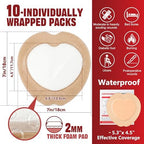FRESINIDER Sacral Silicone Foam Dressing 7" x 7", 10 Pack, Adhesive Border, Absorbent & Breathable, for Pressure Ulcers, Bed Sores & Wound Care