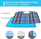 Adult Bibs for Eating Men Washable - 4 Packs Bib for Elderly with Crumb Catcher Reusable Clothing Protector Feeding for Seniors Citizens Dining Adjustable Snap Closure
