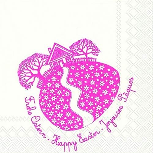 IHR 20 Luxury Paper Luncheon Napkins- Sweet Easter (White & Pink)