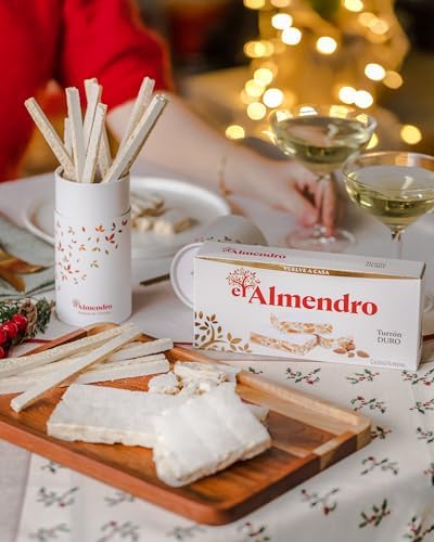 El Almendro Turrones, Turron Duro Nougat Candy, Crunchy Almond Torrone From Spain, Traditional Spanish Brittle, Dessert, Gluten Free, 3 Pack, 7.05 oz each.
