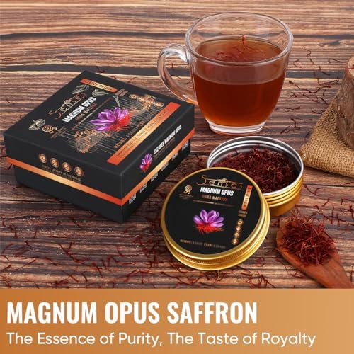 5Senses Kashmir Mongra Saffron | Azafran | Magnum Opus | Premium Grade A Saffron Threads | Whole Red Gold Spice | Single Origin, Non-GMO, Fairtrade, Gluten-Free, Vegan, Plastic Neutral (0.035oz/1g)